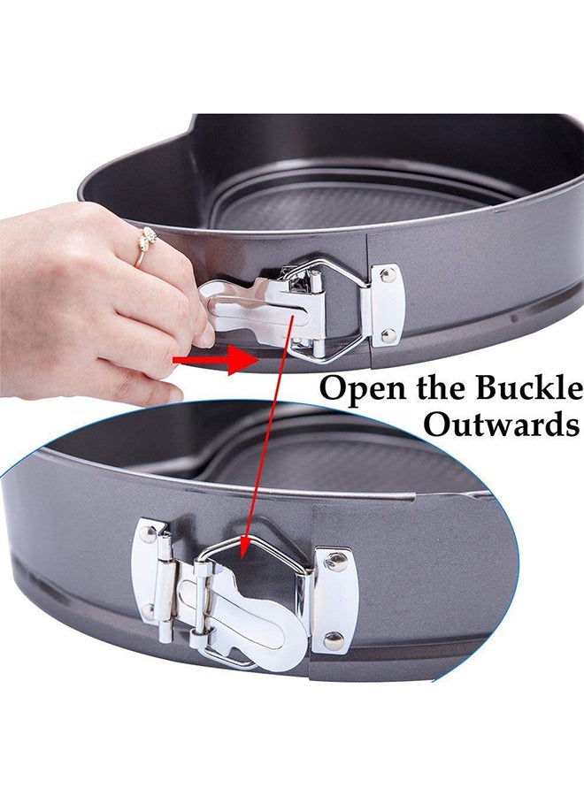 3-Piece Non-Stick Round Cake Mould Set Dark Grey 3.28x7cm - Image 4